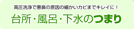 高圧洗浄で悪臭の原因の細かいカビまでキレイに！台所・風呂・下水のつまり